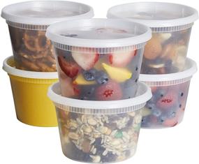 img 4 attached to 📦 48-Pack 16 oz. Plastic Deli Food Storage Containers with Tight-Seal Lids - Airtight Solution