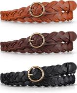 pieces womens braided leather skinny women's accessories and belts logo