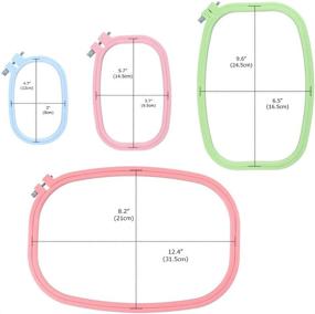 img 3 attached to 🧵 Caydo ABS Plastic Embroidery Hoops Set - 4 Color Rectangle and Square Cross Stitch Hoops, 5 Inch to 12 Inch Sizes