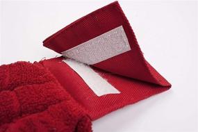 img 3 attached to 🔴 Convenient KOVOT Set of 2 Cotton Hanging Tie Towels with Hook & Loop - Red