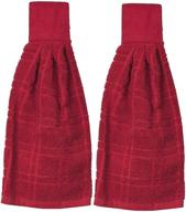 🔴 convenient kovot set of 2 cotton hanging tie towels with hook & loop - red logo