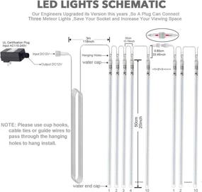 img 1 attached to 🌟 Enchant Your Holiday Decor with Meteor Shower Lights - 540 LED Falling Rain Lights for Outdoor Thanksgiving & Christmas Decoration