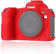📷 canon eos r digital camera easy hood case: anti-scratch silicone shell cover in red - ultimate protection and style logo