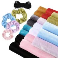 🎀 sntieecr 20-piece assorted color velvet fabric hair scrunchies making kit with 10m elastic hair bands tie ropes - diy hair scrunchy supplies (9.8 x 19.6 inch) logo