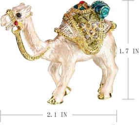 img 3 attached to 🐪 Charming Tiny Camel Figurine: Crystal Jeweled Hinged Collectible Trinket Box – Perfect Ornament & Gift for Camel Lovers!