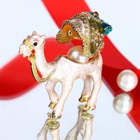 img 1 attached to 🐪 Charming Tiny Camel Figurine: Crystal Jeweled Hinged Collectible Trinket Box – Perfect Ornament & Gift for Camel Lovers!