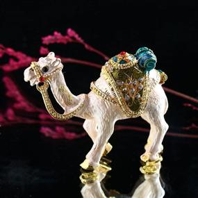 img 2 attached to 🐪 Charming Tiny Camel Figurine: Crystal Jeweled Hinged Collectible Trinket Box – Perfect Ornament & Gift for Camel Lovers!