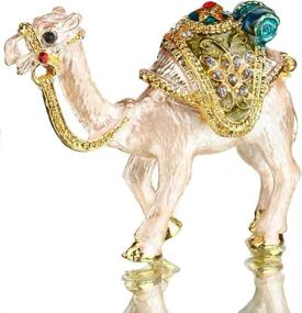 img 4 attached to 🐪 Charming Tiny Camel Figurine: Crystal Jeweled Hinged Collectible Trinket Box – Perfect Ornament & Gift for Camel Lovers!