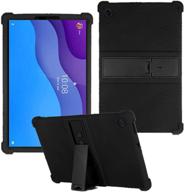 📱 hminsen for lenovo tab m10 hd 2nd gen case 10.1 inch 2020 (tb-x306f tb-x306x): kids friendly soft silicone stand cover in black logo