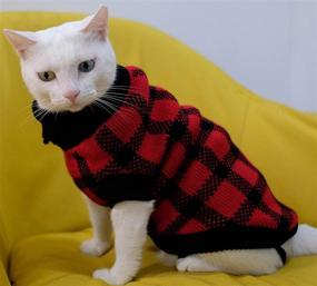 img 4 attached to 🐶 Upaw Turtleneck Dog Argyle Sweater for Small Dogs and Cats