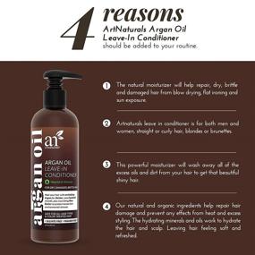 img 3 attached to artnaturals Argan Oil Leave-In Conditioner - 12 Fl Oz / 355ml - Organic & Natural - All Hair Types – Treatment for Damaged, Dry, Color Treated Hair & Hair Loss