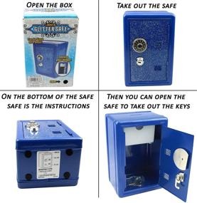 img 1 attached to 🔒 Metal Kids Safe Bank with Key and Combination Lock - Blue