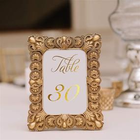 img 1 attached to 🌟 Elegant Double Sided Gold Foil Wedding Table Numbers - 1-30, 4 x 6 inches. Ideal for Weddings and Events.