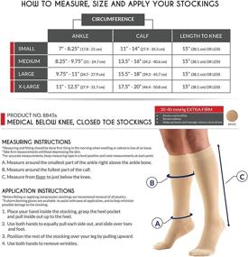 img 3 attached to 🧦 Truform Short Length 30-40 mmHg Compression Stockings: Comfortable Reduced Length, Closed Toe, Beige, Medium for Men and Women