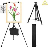 🎨 aluminum metal tripod field easel stand - adjustable height 21 to 66 inches | lightweight and durable artist easel with portable bag | ideal for floor or table-top drawing and display logo