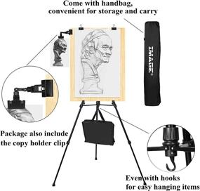 img 3 attached to 🎨 Aluminum Metal Tripod Field Easel Stand - Adjustable Height 21 to 66 Inches | Lightweight and Durable Artist Easel with Portable Bag | Ideal for Floor or Table-Top Drawing and Display