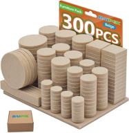 🛋️ premium furniture pads 300 pack: beige felt pads for ultimate floor protection, adhesive – anti scratch, hardwood safe – includes 60 cabinet door bumpers logo