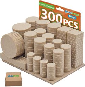 img 4 attached to 🛋️ Premium Furniture Pads 300 Pack: Beige Felt Pads for Ultimate Floor Protection, Adhesive – Anti Scratch, Hardwood Safe – Includes 60 Cabinet Door Bumpers