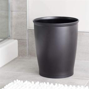 img 2 attached to 🗑️ iDesign Kent Plastic Wastebasket - Compact Trash Can for Bathroom, Dorm, Office, Black