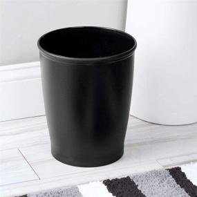 img 1 attached to 🗑️ iDesign Kent Plastic Wastebasket - Compact Trash Can for Bathroom, Dorm, Office, Black