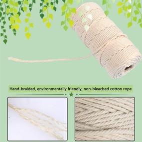 img 1 attached to 🧶 WOWOSS Macrame Starter Kit, Natural Cotton Cord 3mm x 109 Yards, 7 Silver Dream Catcher Metal Rings, 300 Painted Wooden Beads - Perfect Macrame Supplies for Crafts, Knitting, Wall Hanging Projects