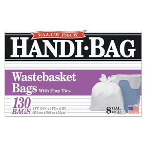 img 1 attached to Webster HAB6FW130 Handi Bag 8 Gallon Super Value Pack Waste Basket Bag, 0.6 Mil: Buy 130 Bags Now!