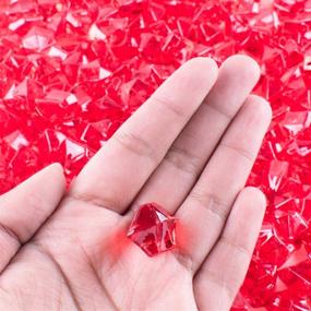 img 1 attached to 💎 Super Z Outlet 120 Pack Acrylic Color Ice Rock Crystals Treasure Gems – Perfect Table Scatters, Vase Fillers, Event, Wedding Decor, Arts & Crafts, Birthday Decoration Favor (1" Inch) (Red)