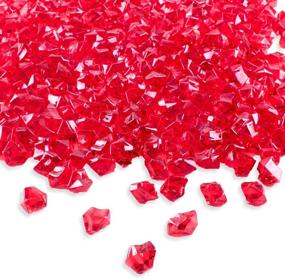 img 3 attached to 💎 Super Z Outlet 120 Pack Acrylic Color Ice Rock Crystals Treasure Gems – Perfect Table Scatters, Vase Fillers, Event, Wedding Decor, Arts & Crafts, Birthday Decoration Favor (1" Inch) (Red)