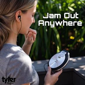 img 3 attached to Tyler TDM-01 Portable CD Player: Multi-Function Music Device for CDs - X-Bass Stereo Sound, Anti-Shock, Pro-Earbuds - Black and Silver Design