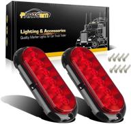 🚦 2pcs partsam 6 inch oval led stop turn tail brake light for trailer truck boat bus - dot certified marker lights, sealed surface mount, waterproof ip65, 12v replacement for trailer rv trucks - red logo