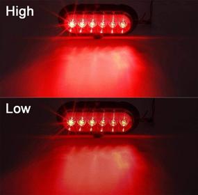 img 3 attached to 🚦 2PCS Partsam 6 Inch Oval LED Stop Turn Tail Brake Light for Trailer Truck Boat Bus - DOT Certified Marker Lights, Sealed Surface Mount, Waterproof IP65, 12V Replacement for Trailer RV Trucks - Red