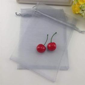 img 1 attached to 50pcs Silver Drawstring Organza Jewelry Gift Pouch Bags for Wedding Party Favor (5''x7'')