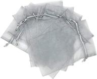 50pcs silver drawstring organza jewelry gift pouch bags for wedding party favor (5''x7'') logo