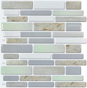 img 4 attached to 🔵 Art3d 12"x12" Peel and Stick Backsplash Tile Set - Refresh Your Kitchen with Jade Design (6 Pack)