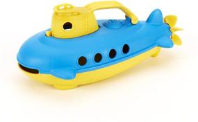 img 3 attached to 🚤 Safe and Eco-Friendly Green Toys Submarine in Yellow & Blue – BPA & Phthalate Free Bath Toy with Spinning Propeller for Toddlers and Babies