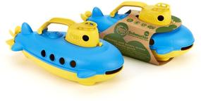 img 1 attached to 🚤 Safe and Eco-Friendly Green Toys Submarine in Yellow & Blue – BPA & Phthalate Free Bath Toy with Spinning Propeller for Toddlers and Babies