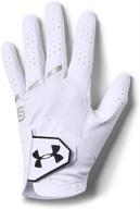 stay cool and perform like a pro with 🧤 under armour boys' coolswitch golf gloves - spieth jr. edition logo