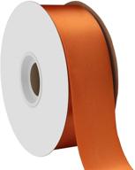 🎀 offray berwick 1.5" single face satin ribbon in burnt sienna orange - 50 yards: enhance your crafts with this high-quality product logo