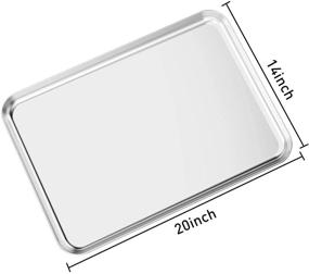 img 3 attached to Baking Sheet Set with Silicone Baking Mat - 20 x 14 x 1 Inch, Zacfton Stainless Steel Cookie Pan Set of 4 (2 Pans + 2 Mats) - Non-toxic Bakewares for Toaster Oven, Food-Grade Silicone Mats