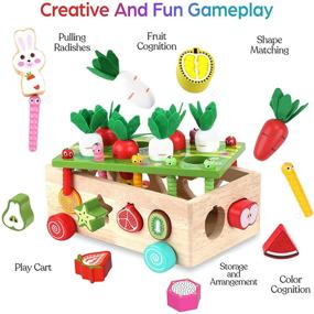 img 2 attached to Enhance Toddler's Development with Montessori Wooden Educational Toys: Shape+Color Recognition, Fine Motor Skills Game | Age 2 3+ | Boys Girls Learning Toys