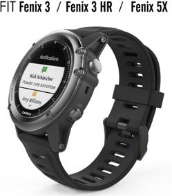 img 3 attached to Браслет MoKo для Garmin Fenix 3/5X/6X, мягкий силиконовый заменительный ремешок - подходит к Fenix 6X Pro/3/3 HR/5X/5X Plus/D2 Delta PX/Descent Mk1 смарт-часы, черный