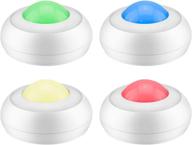 🔆 4 pack biglight led puck lights with rgb touch, battery operated push lights - ideal for halloween pumpkin classroom, color changing wireless tap lights, stick-on closet pop lights логотип