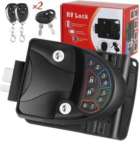 img 4 attached to 🔒 RV Keyless Entry Door Lock with Deadbolt, Zinc Alloy Latch for RV Caravan Trailer Car Camper, with Two Wireless Remote Controllers, Keypad & Fob, 20m Range, RV Accessories