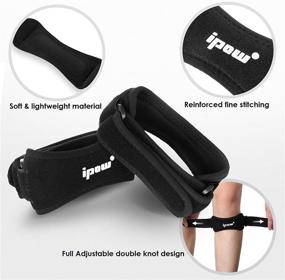 img 1 attached to IPOW 2 Pack Knee Pain Relief & Patella Stabilizer Knee Strap Brace Support: Ultimate Support for Hiking, Soccer, Basketball, Running, Jumpers Knee, Tennis, Volleyball, and Squats