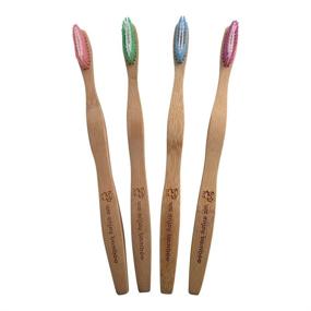 img 1 attached to 🌱 Medium Adult Bamboo Toothbrushes with Nylon Bristles - Natural, Organic, Eco-Friendly - Biodegradable Handles & Packaging - Promoting Dental Care, Sustainability - Zero Waste Products (Pack of 12)