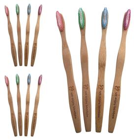 img 4 attached to 🌱 Medium Adult Bamboo Toothbrushes with Nylon Bristles - Natural, Organic, Eco-Friendly - Biodegradable Handles & Packaging - Promoting Dental Care, Sustainability - Zero Waste Products (Pack of 12)