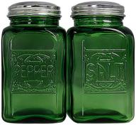 🍶 vintage depression style glass salt and pepper shakers in green - ritadeshop logo