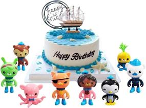img 3 attached to 🎂 8-Piece 2-inch to 2 ¾-inch Captain Barnacles Birthday Cake Topper Set, Octonauts Cake Figures Toppers