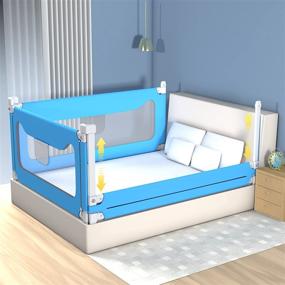 img 3 attached to 🛏️ Blue Toddler Bed Rails – Safety Guard Rails for Twin Full-Size Queen & King Bed – Extra Long Baby Bed Side Rails for Added Security