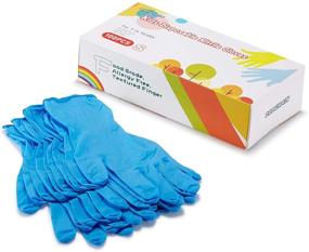img 4 attached to 🧤 Kids Nitrile Gloves Disposable - Latex Free, Powder Free, Food Grade - Blue, Suitable for Ages 7-14 - Ideal for Festival Preparation, Crafting, Painting, Gardening, Cooking